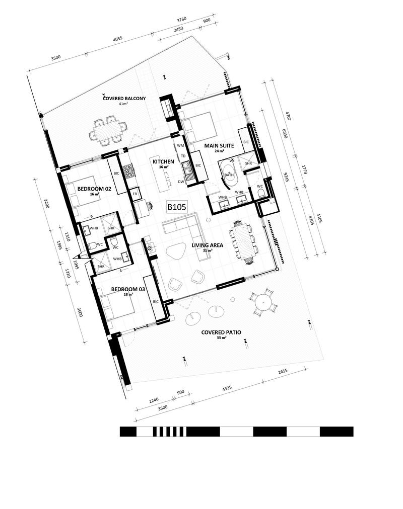 Unit B105 - 3 Bedroom Corner Unit (East)